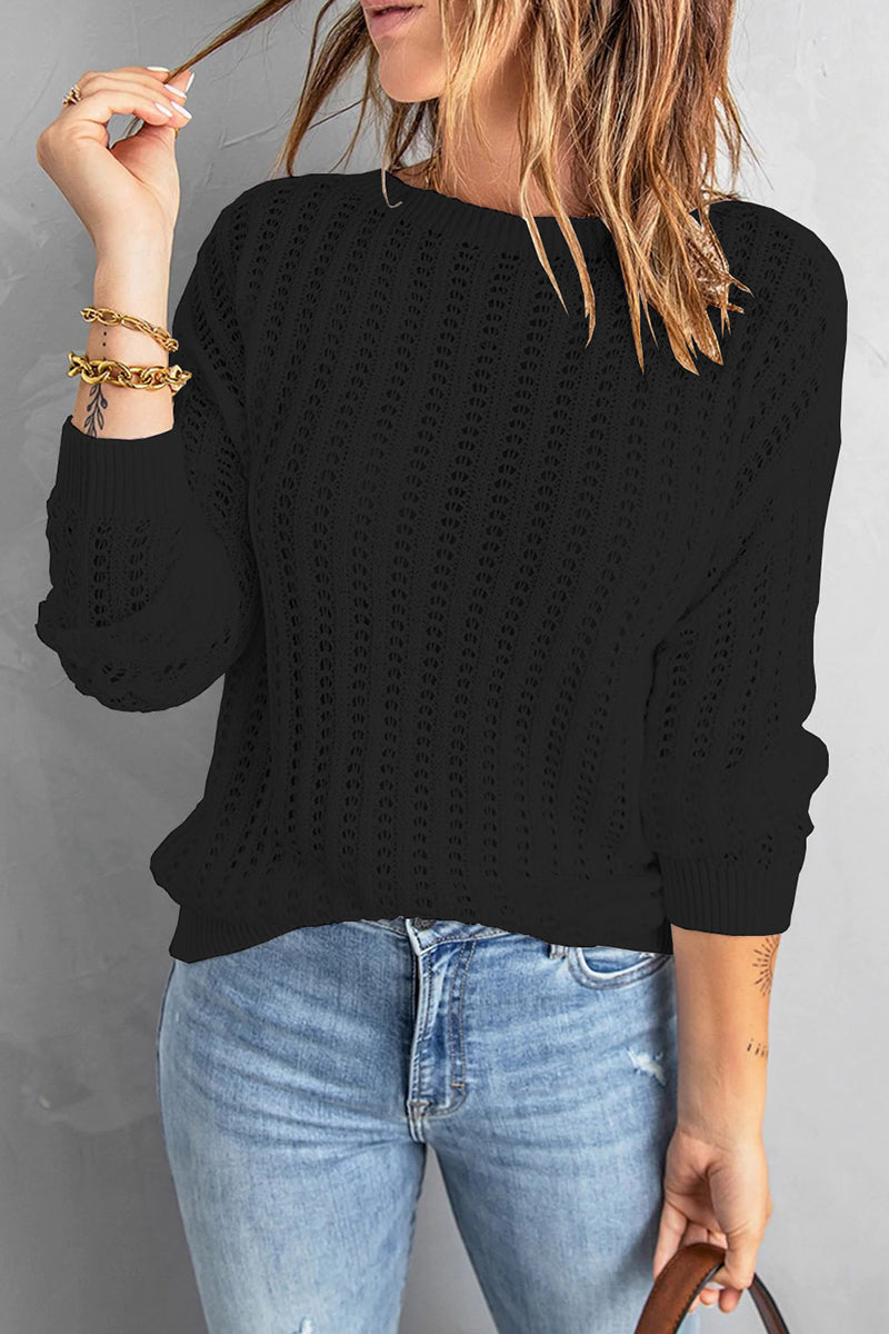 Heidi-Mode | Lässig, Einfarbig, O-Ausschnitt Pullover