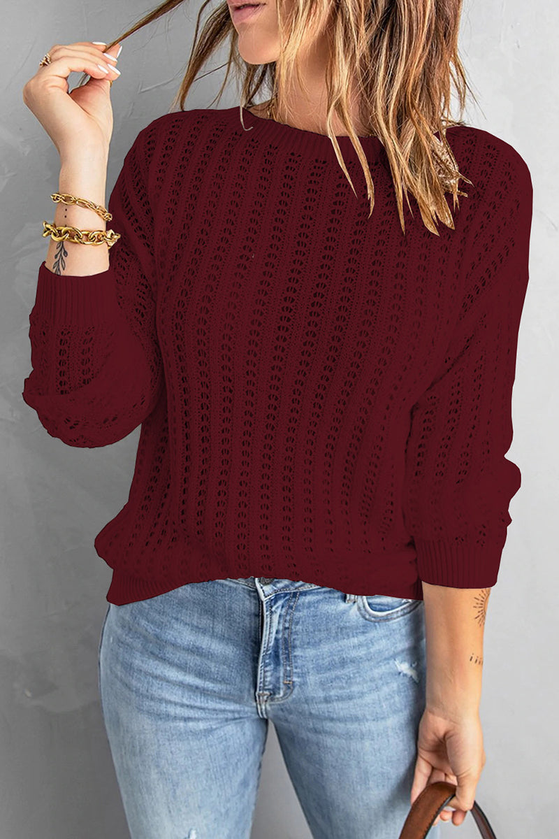 Heidi-Mode | Lässig, Einfarbig, O-Ausschnitt Pullover