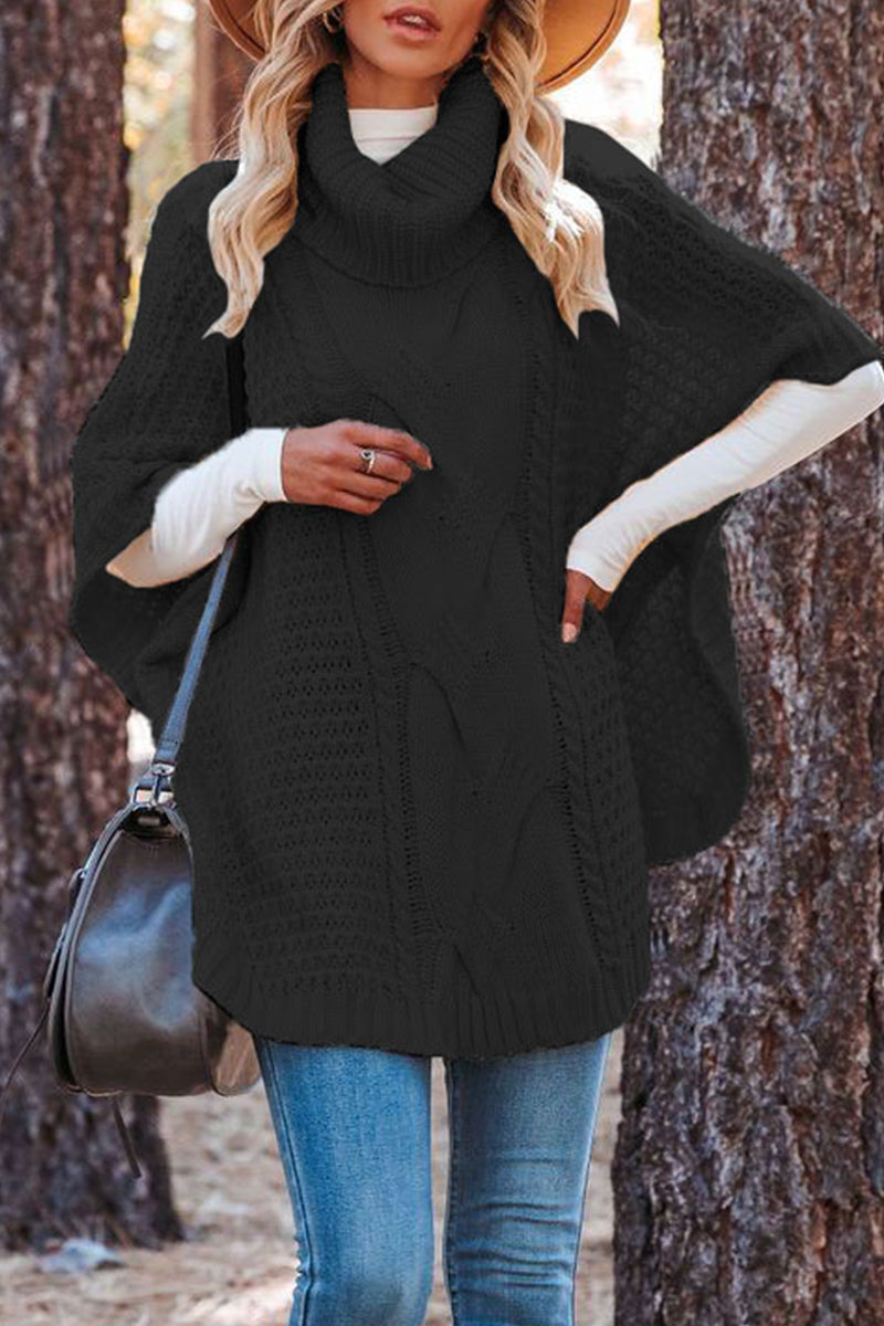 Heidi-Mode | Fashion Solide Patchwork Rollkragenoberteile