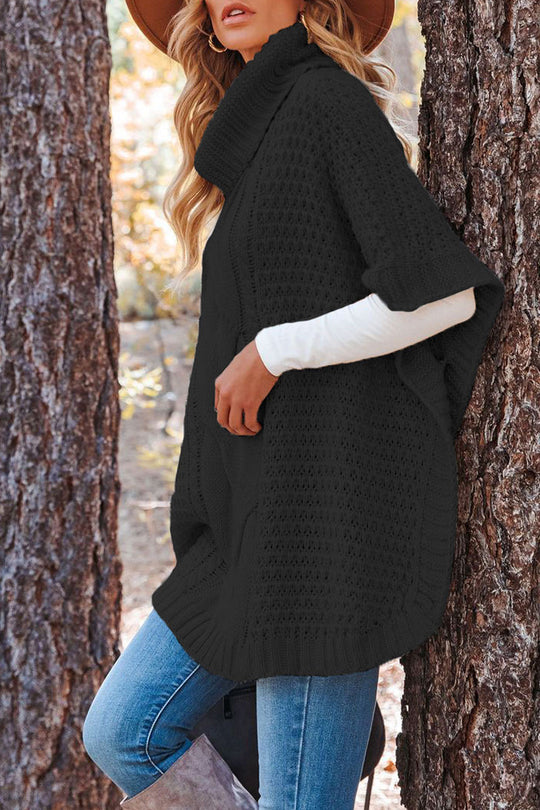Heidi-Mode | Fashion Solide Patchwork Rollkragenoberteile