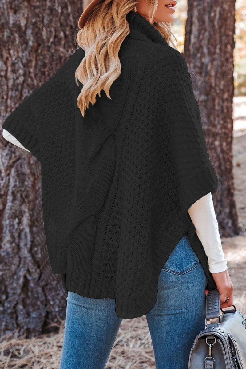 Heidi-Mode | Fashion Solide Patchwork Rollkragenoberteile