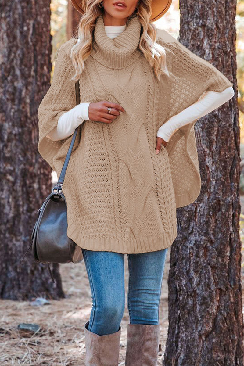 Heidi-Mode | Fashion Solide Patchwork Rollkragenoberteile
