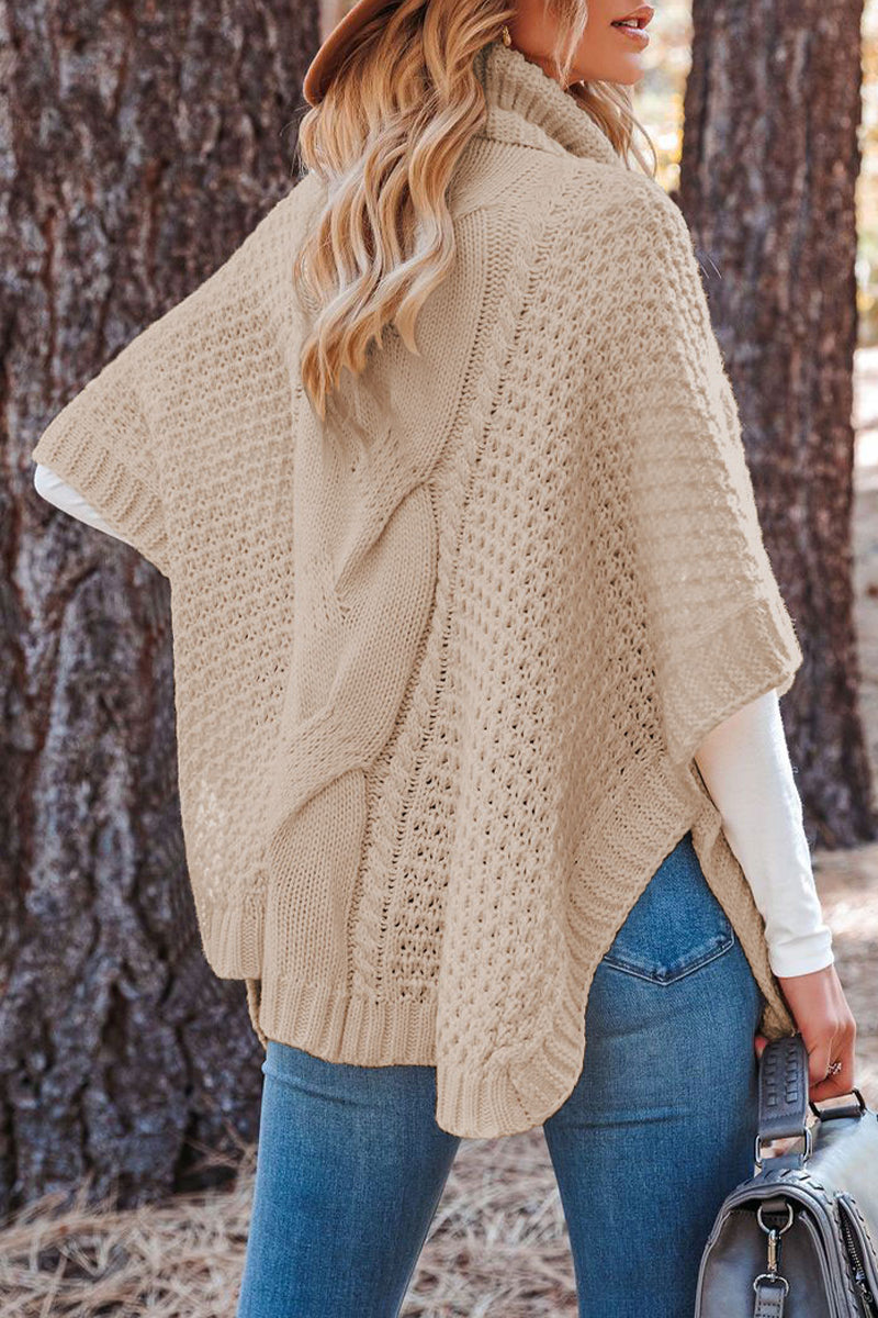 Heidi-Mode | Fashion Solide Patchwork Rollkragenoberteile