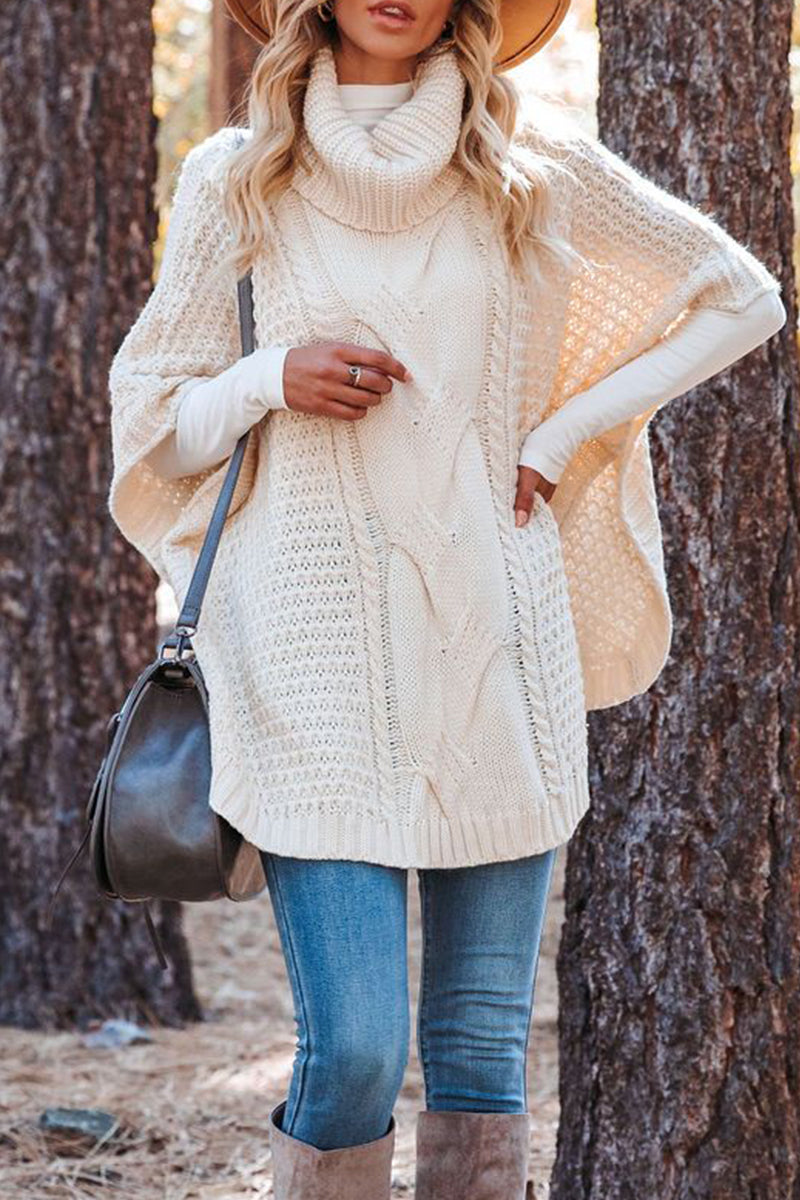 Heidi-Mode | Fashion Solide Patchwork Rollkragenoberteile