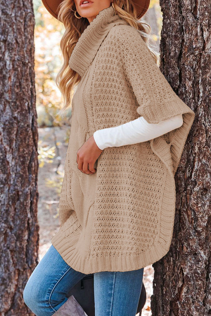 Heidi-Mode | Fashion Solide Patchwork Rollkragenoberteile