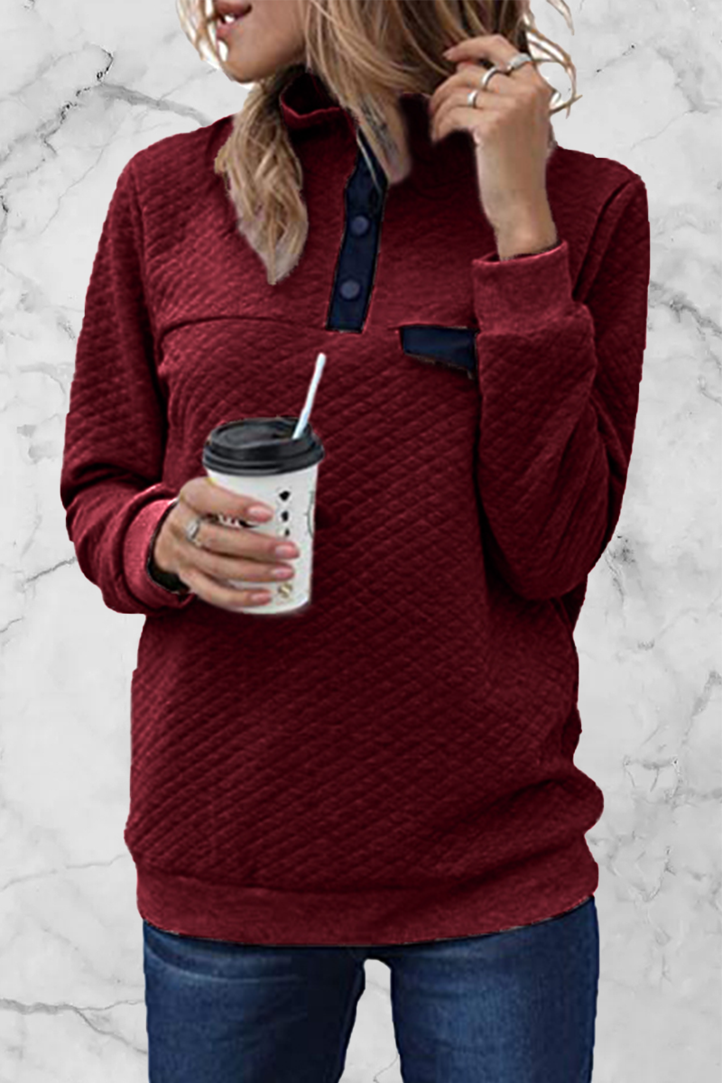 Heidi-Mode | Mode Casual Einfarbig Patchwork Rollkragenoberteile