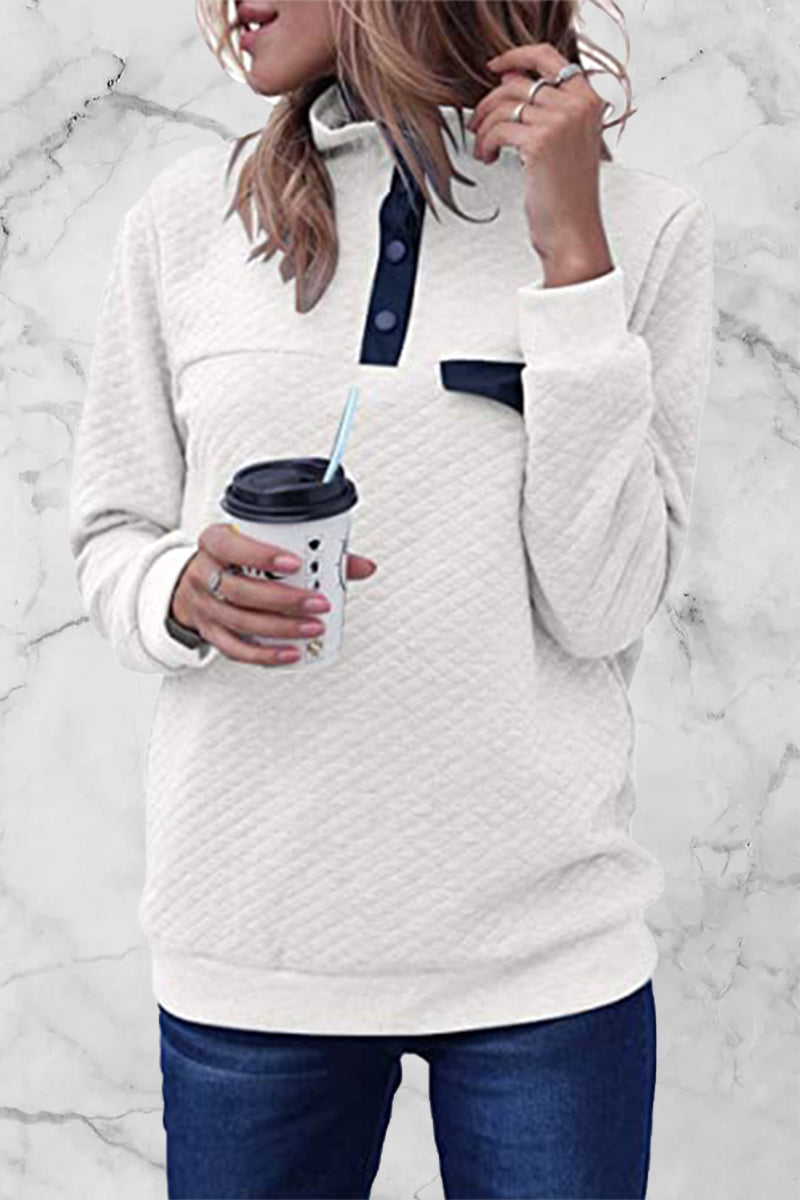 Heidi-Mode | Mode Casual Einfarbig Patchwork Rollkragenoberteile