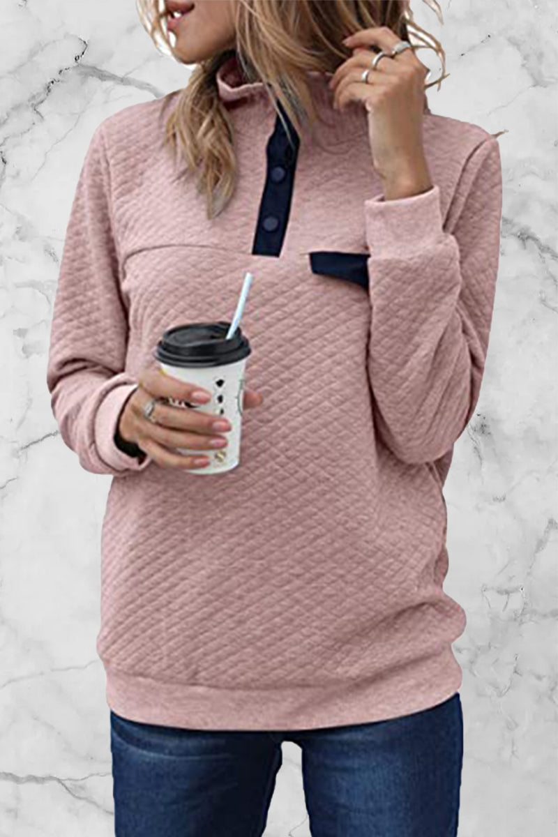 Heidi-Mode | Mode Casual Einfarbig Patchwork Rollkragenoberteile