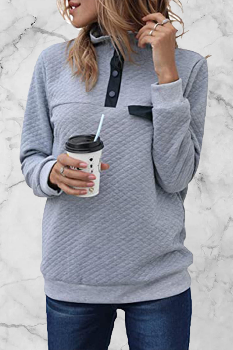 Heidi-Mode | Mode Casual Einfarbig Patchwork Rollkragenoberteile