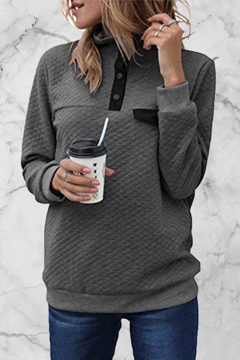 Heidi-Mode | Mode Casual Einfarbig Patchwork Rollkragenoberteile