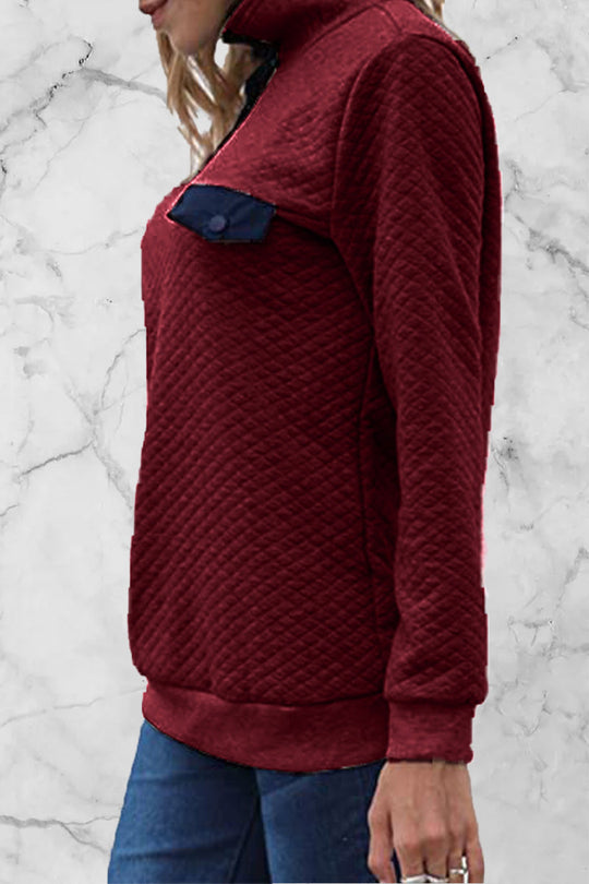 Heidi-Mode | Mode Casual Einfarbig Patchwork Rollkragenoberteile