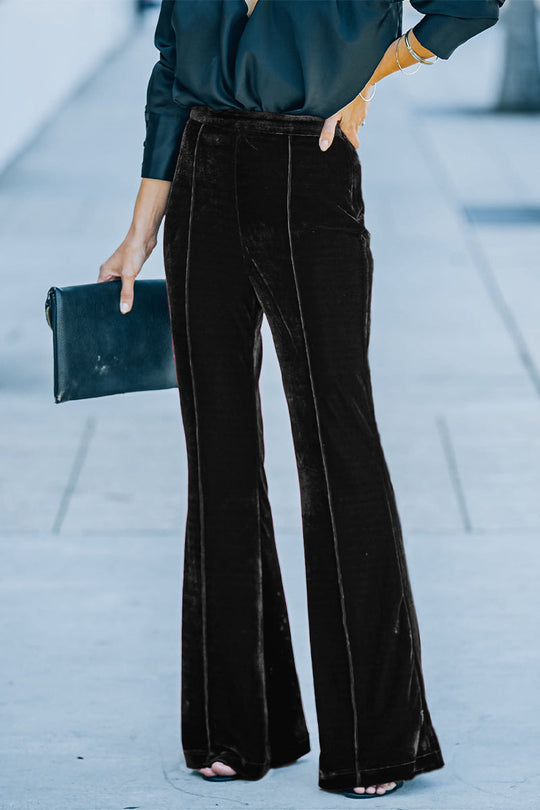 Heidi-Mode | Velours Bootcut Hose mit Hoher Taille
