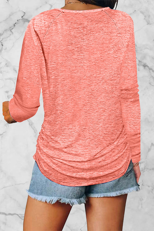 Heidi-Mode | Legere Einfarbige Gefaltete V-Ausschnitt Tops - 8 Farben