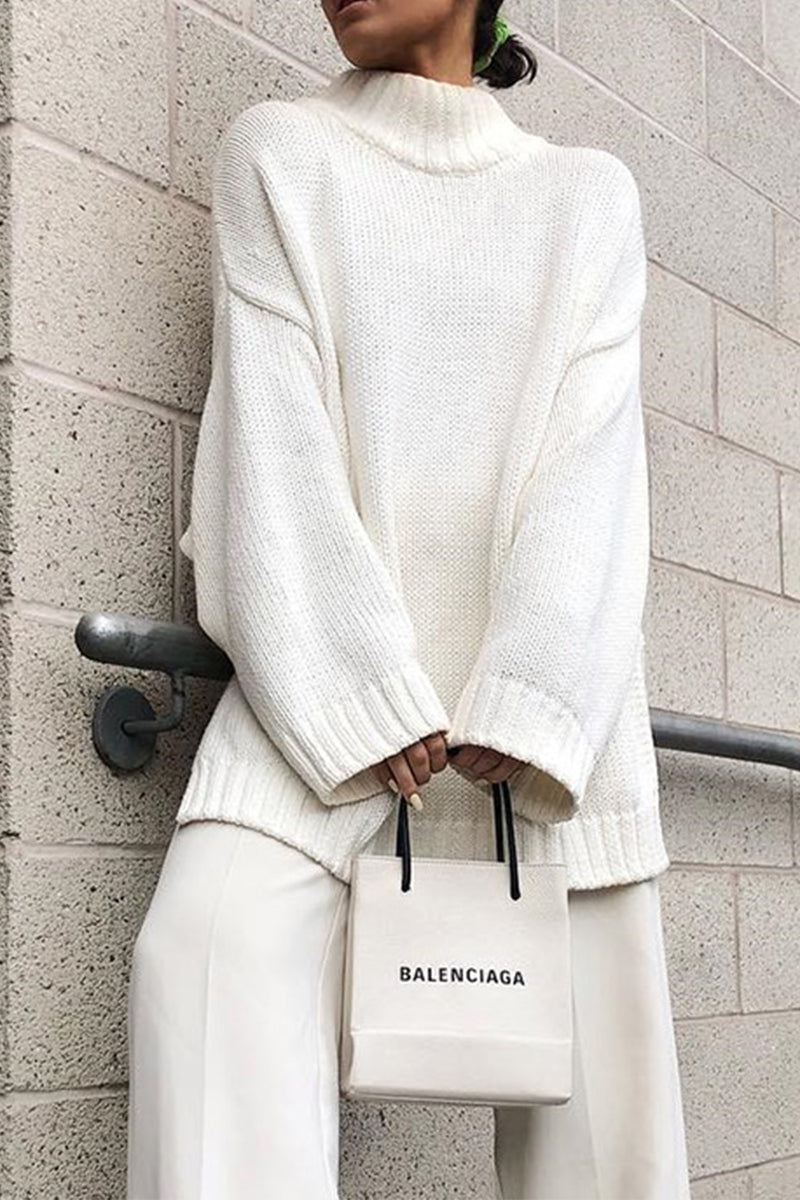 Heidi-Mode | Lässige Unifarbene Rollkragenpullover