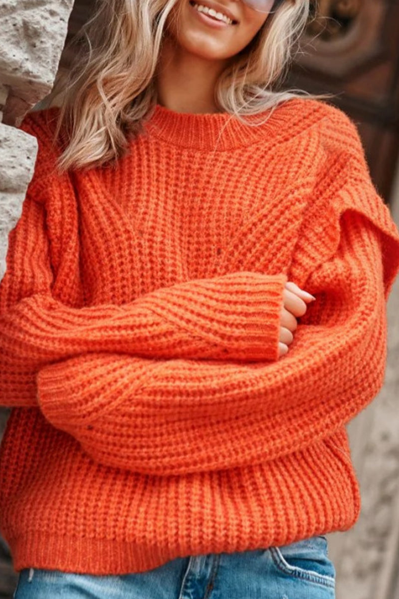 Heidi-Mode | Süß Elegant Einfarbig Patchwork O-Hals Tops