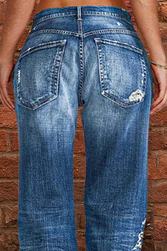 lässige gerade Denim-Jeans