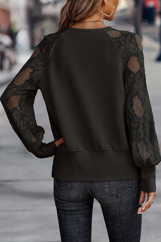 Heidi-Mode | Lässige Einfarbige Spitze V-Ausschnitt Tops