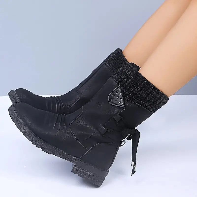 Heidi-Mode | Schneefreie Wasserdichte Mid-Calf Reißverschlussstiefel