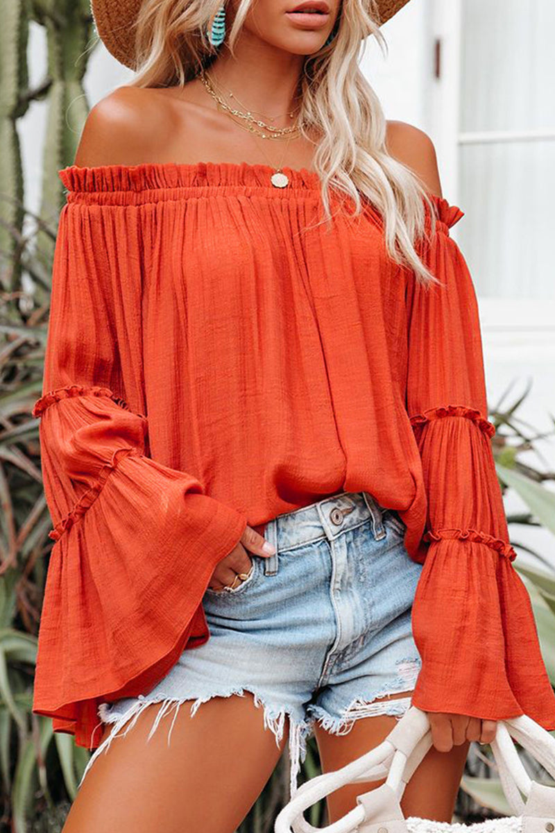 gefaltete Off-Shoulder-Tops