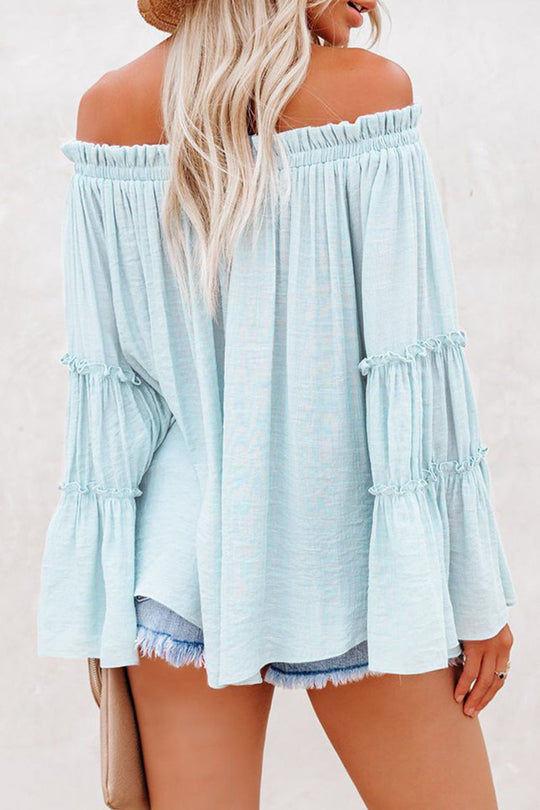 gefaltete Off-Shoulder-Tops