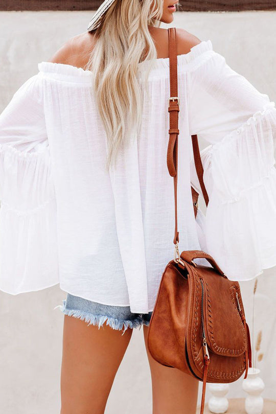 gefaltete Off-Shoulder-Tops