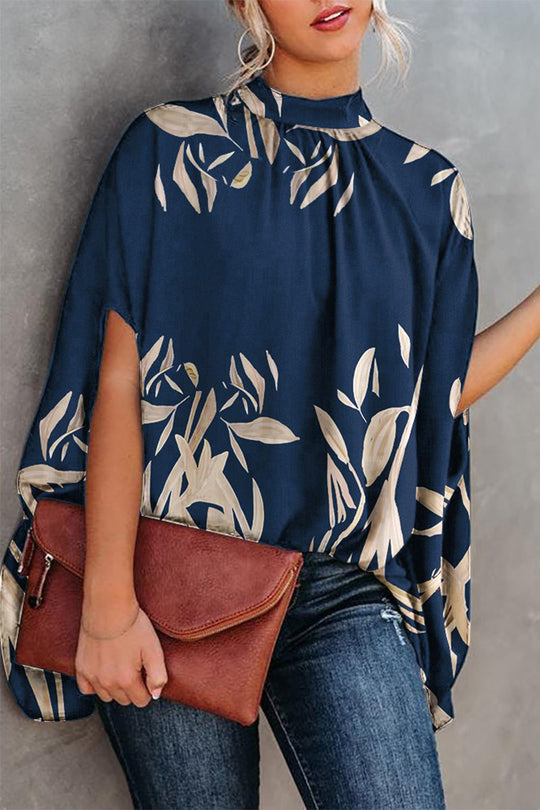 Heidi-Mode | Casual Print Druck O-Hals Blusen - 10 Farben