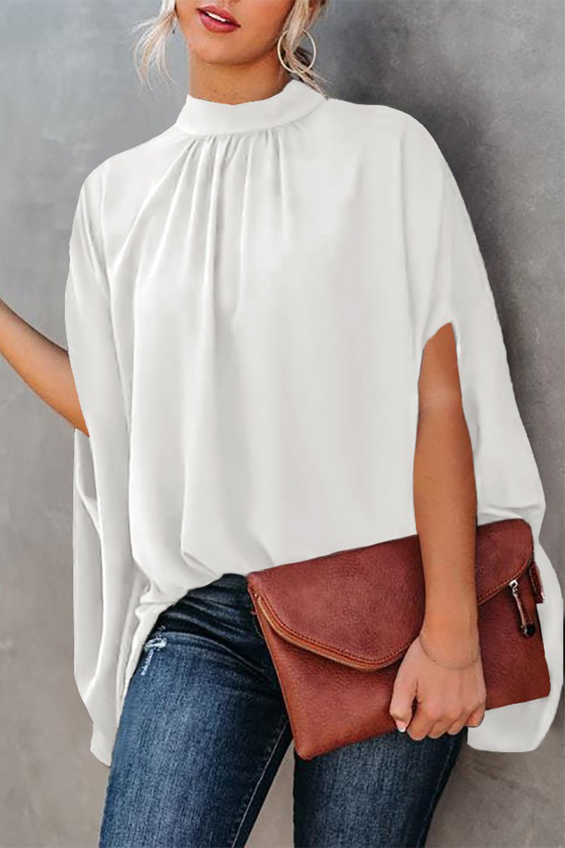Heidi-Mode | Casual Print Druck O-Hals Blusen - 10 Farben