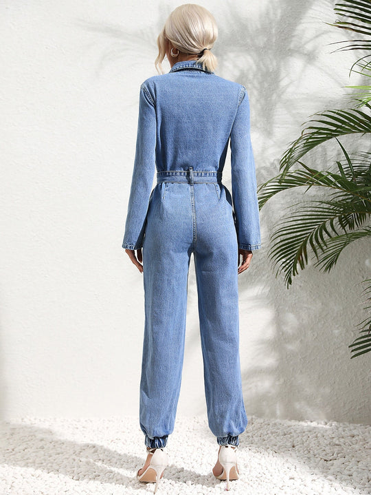 Trendiger Jeans-Overall mit Pattentaschen