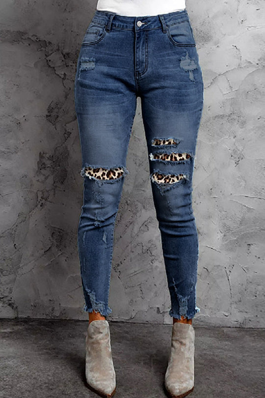 Heidi-Mode | Lässige Patchwork Alte Gewöhnliche Denim Jeans