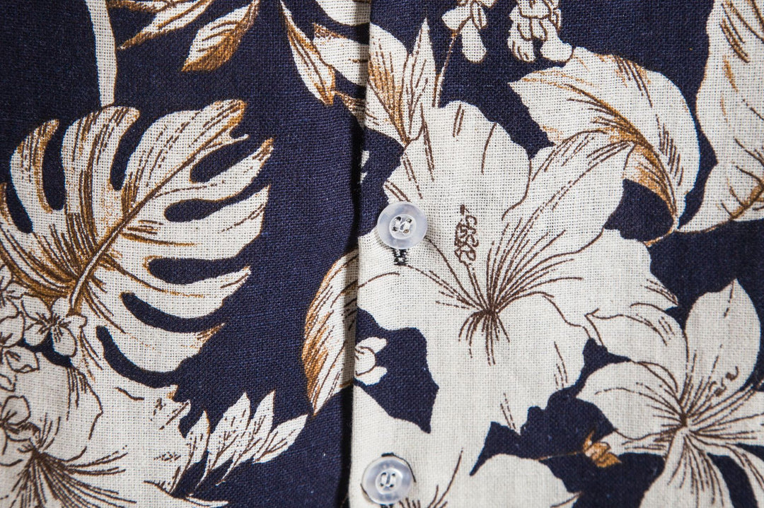 Herren Kurzarmhemd mit floralem Muster und bequemer Passform Heidi-Mode