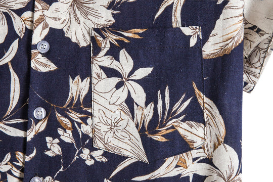 Herren Kurzarmhemd mit floralem Muster und bequemer Passform Heidi-Mode