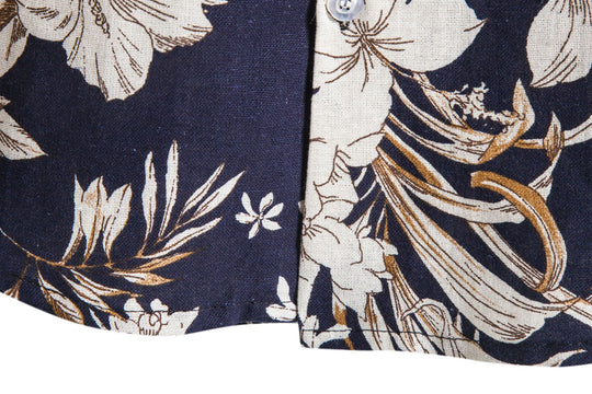 Herren Kurzarmhemd mit floralem Muster und bequemer Passform Heidi-Mode