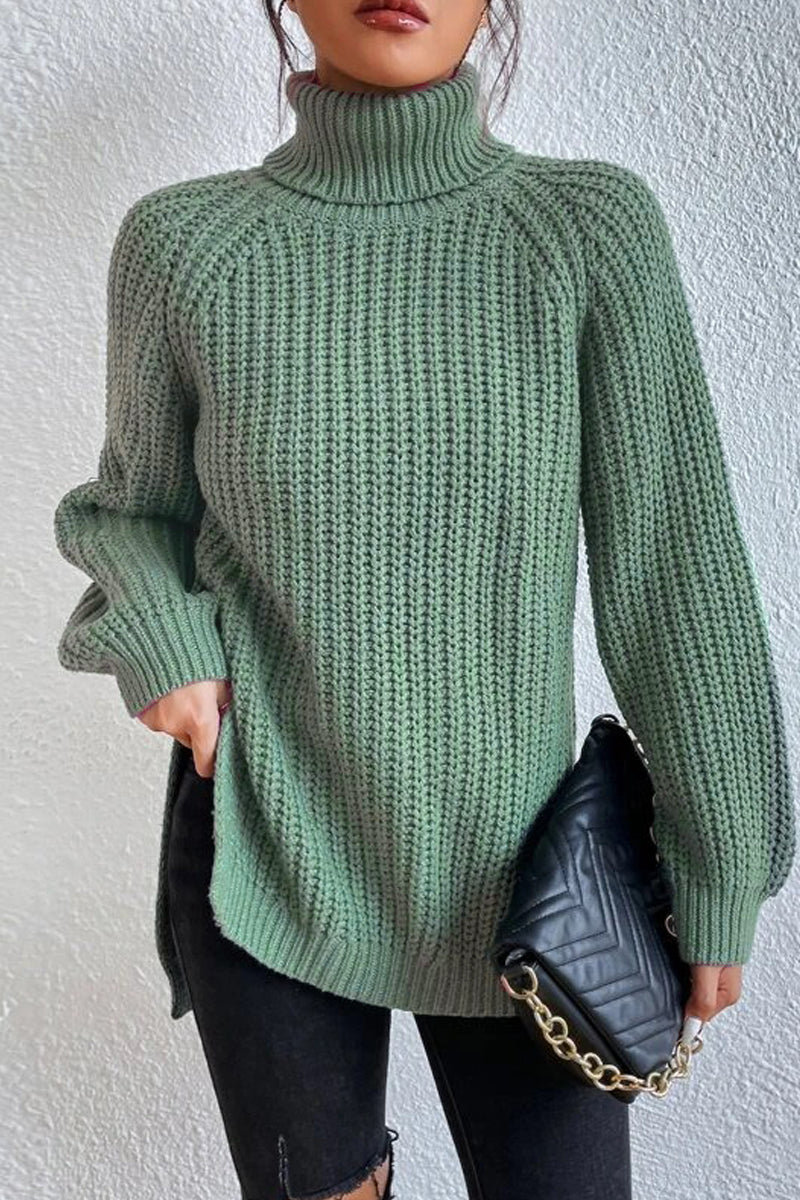 Heidi-Mode | Lässige Einfarbige Grundlegende Rollkragenpullover - 5 Farben
