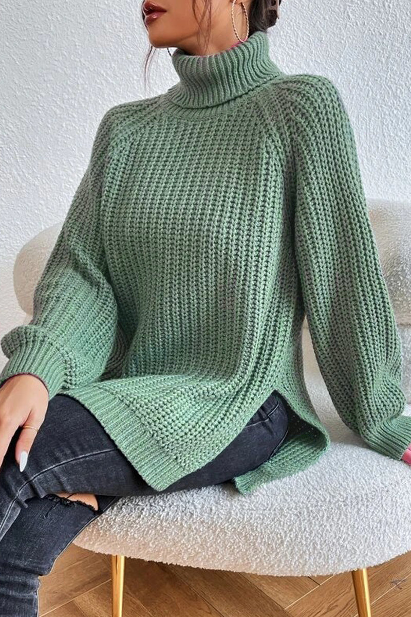 Heidi-Mode | Lässige Einfarbige Grundlegende Rollkragenpullover - 5 Farben