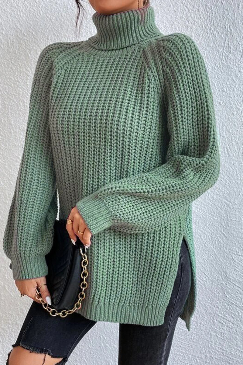 Heidi-Mode | Lässige Einfarbige Grundlegende Rollkragenpullover - 5 Farben