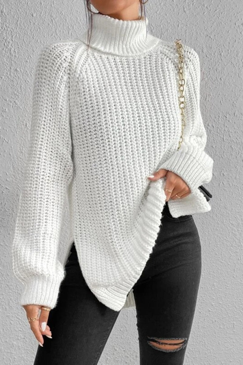 Heidi-Mode | Lässige Einfarbige Grundlegende Rollkragenpullover - 5 Farben