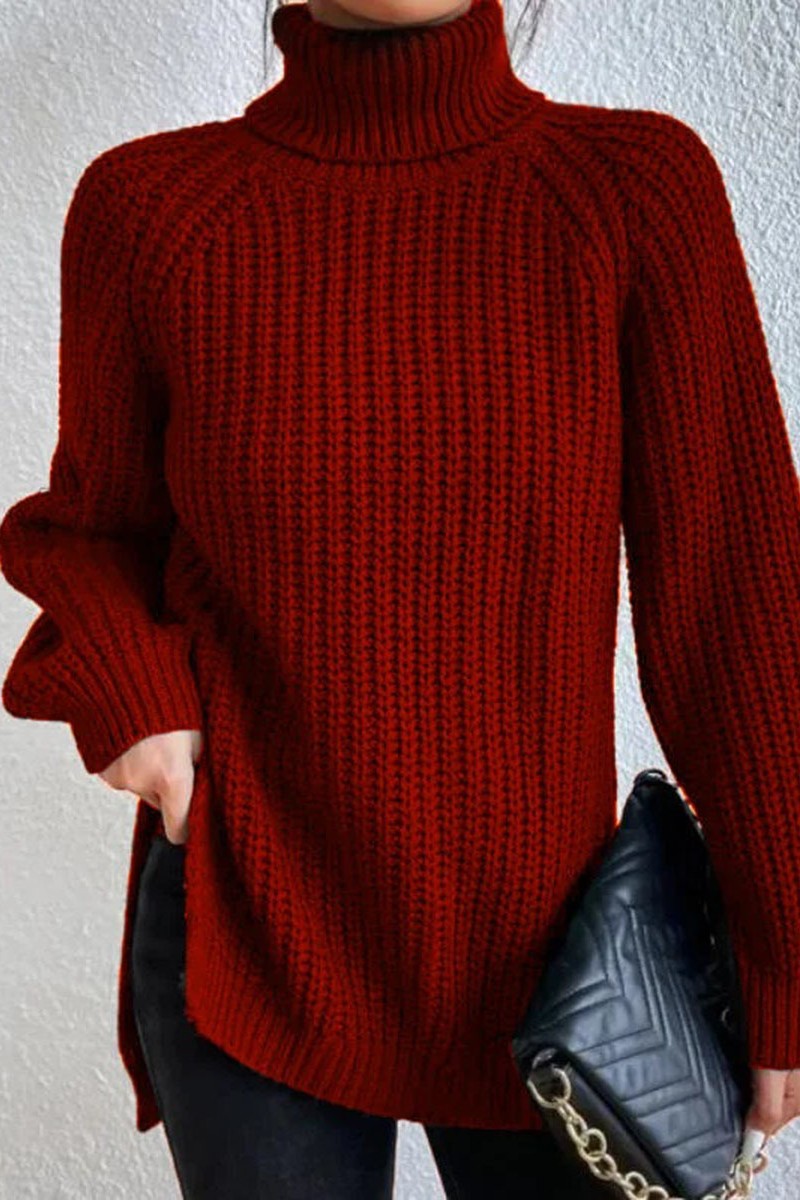 Heidi-Mode | Lässige Einfarbige Grundlegende Rollkragenpullover - 5 Farben
