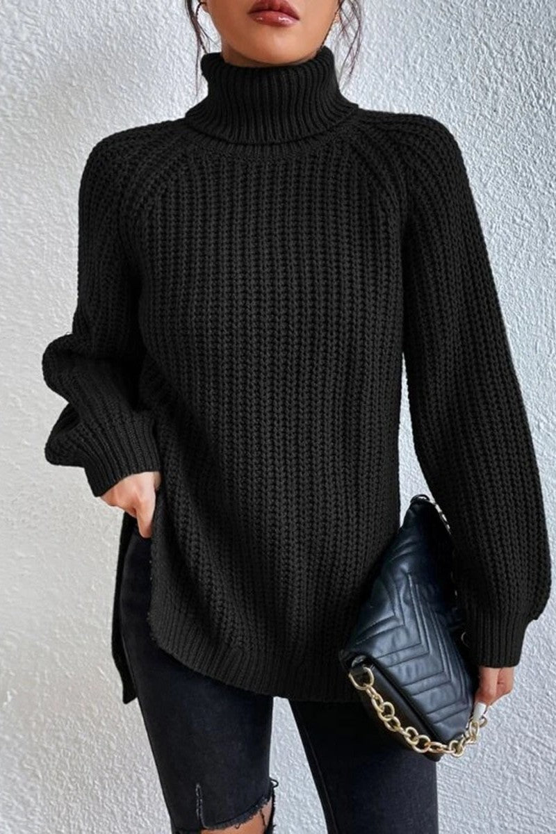 Heidi-Mode | Lässige Einfarbige Grundlegende Rollkragenpullover - 5 Farben