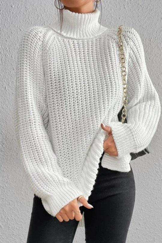Heidi-Mode | Lässige Einfarbige Grundlegende Rollkragenpullover - 5 Farben