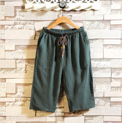 Herren lässige Leinenhose mit elastischem Bund und praktischen Taschen Heidi-Mode