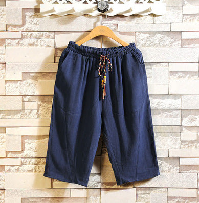 Herren lässige Leinenhose mit elastischem Bund und praktischen Taschen Heidi-Mode