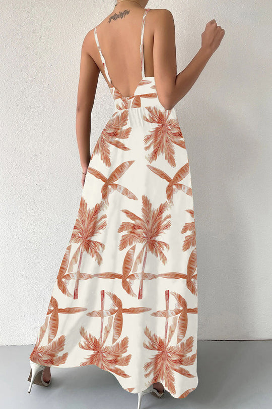 Heidi-Mode | Elegante Florale Schnür-V-Ausschnitt-Trägerkleid Kleider