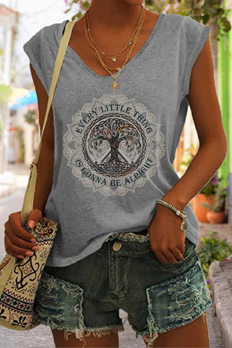 Heidi-Mode | Hippie Crew Neck Ärmelloses Tanktop