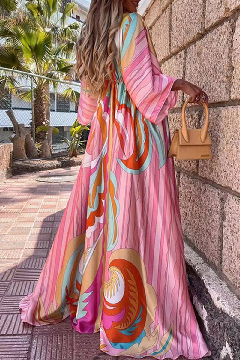 Heidi-Mode | College Vacation Print Frenulum Strandkleid Kleider
