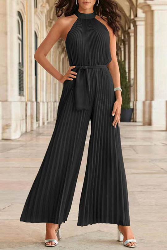 Heidi-Mode | Lässige Einfachheit Einfarbige Frenulum Falten Halter Lose Jumpsuits - 6 Farben
