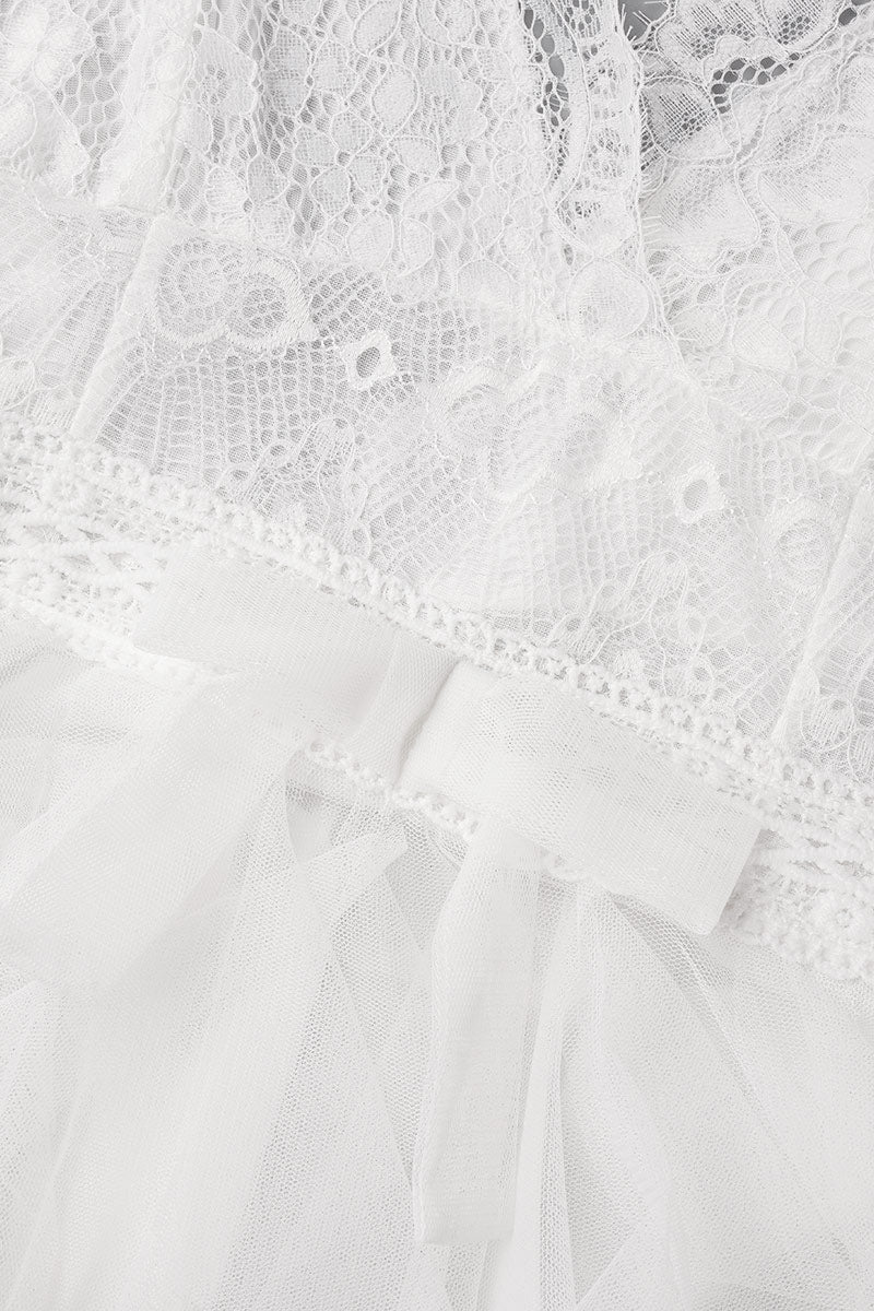 Heidi-Mode | Süß Elegante Einfarbige Mesh V-Ausschnitt Ungleichmäßiges Kleid Kleider- 3 Farben