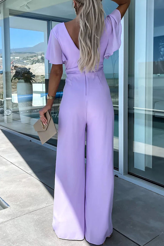 lässiger eleganter v-ausschnitt jumpsuit