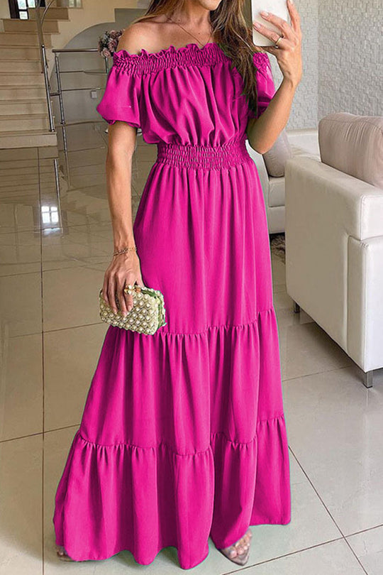 Heidi-Mode | Sexy Elegant Solid Color Off The Shoulder Taillenrock Kleider
