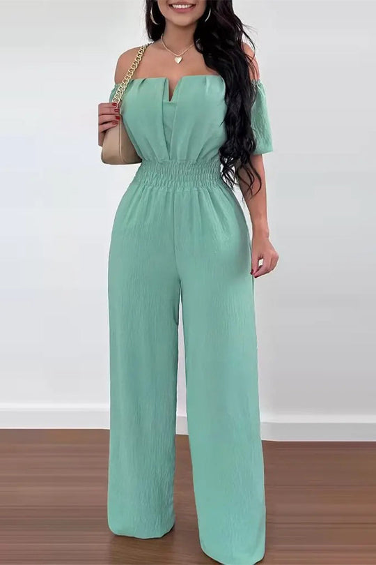 Kurze Ärmel Off-Shoulder Regular Overall