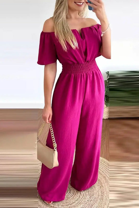 Kurze Ärmel Off-Shoulder Regular Overall